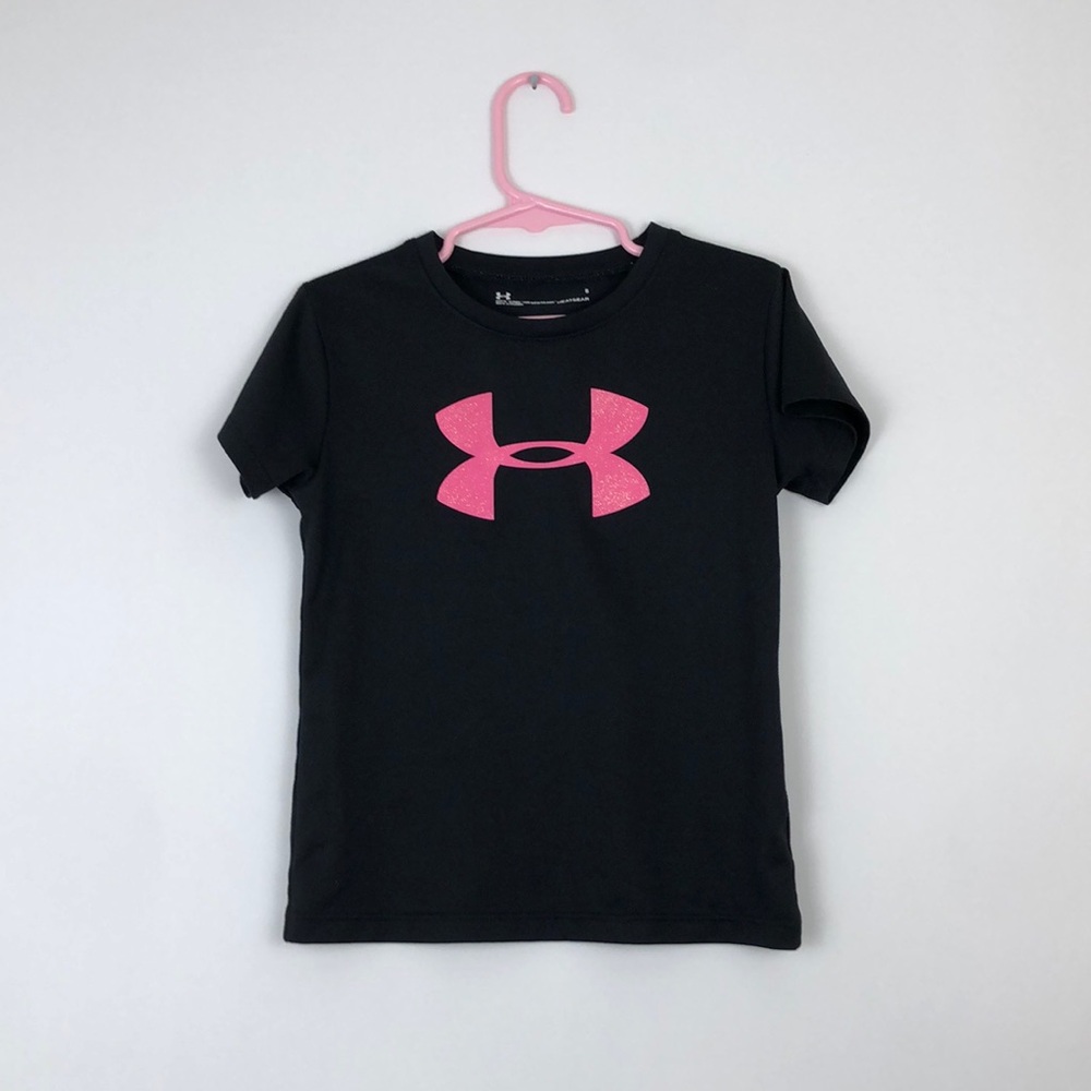 Under Armour shortsleeve tee hot pink glitter logo 5